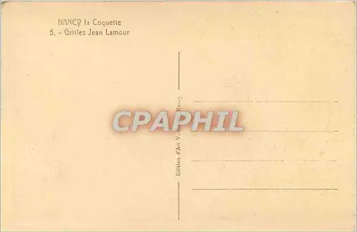 NANCY - Griglia di Jean Lamour — Edizione d'Arte V. Lamour, Nancy — Verso