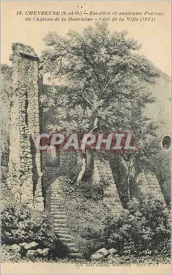 Chevreuse (S.-et-O.) — Escada e antiga porta do Castelo de La Madeleine — Lado da Cidade (1874) — Coll. Paul Afforge, Moncey, Série N° 2