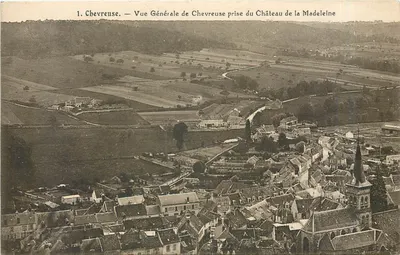 Chevreuse — Visão Geral tirada do Castelo de La Madeleine — F. DAVID, Versailles