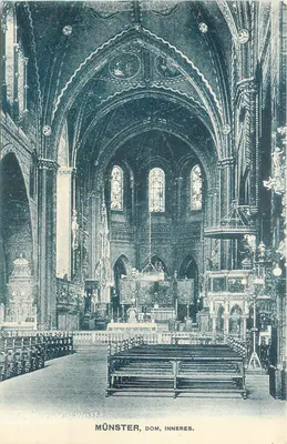Münster, Catedral, Interior — vista interna da catedral — editor Gerhard Thien, Elberfeld, 1906
