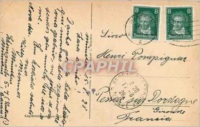 Monachium — widok miasta z niemieckiego muzeum — wydawca: Kupferstichkabinett München — Rewers