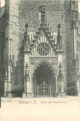 Zwickau i. S. — Portal da Igreja de Nossa Senhora — editor Dresdner Verlag, n° 1996
