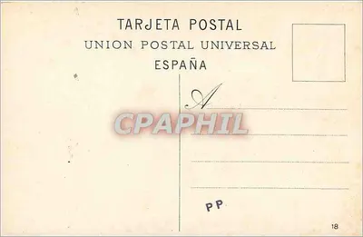 Madryt — Pałac Królewski — Wejście na Campo del Moro — Union Postal Universal Hiszpania — Rewers