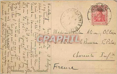 Heidelberg — Der Schlosshof — wydawca nieznany, numer serii nie widoczny — Rewers