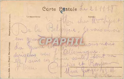 A Perna de Madeira — Ruínas após 1914 — Mariembourg — Verso