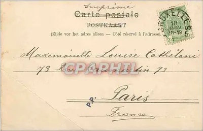 Palais du comte de Flandre — façade et portail orné — éditeur imprimeur non visible — Verso