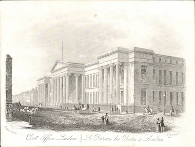 O Escritório das Correios em Londres — gravura de J.T. Worrall — editor E.78. Strand, n°210