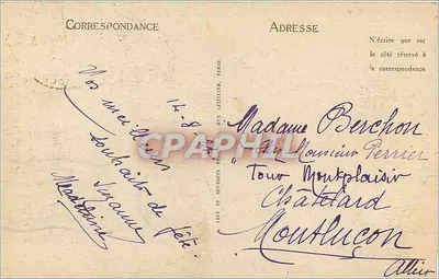 Bourbon-l'Archambault — Młyn i Zamek — Wydawca: drukarnia z Bourbon-l'Archambault — Rewers