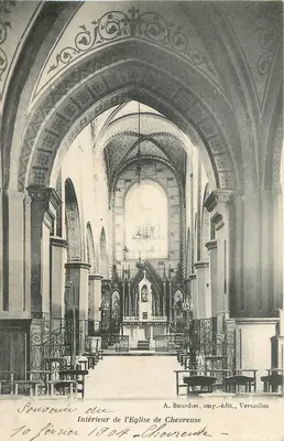 Interior da Igreja de Chevreuse — A. Bourdier, imp.-edit., Versailles — 10 fevereiro 1904