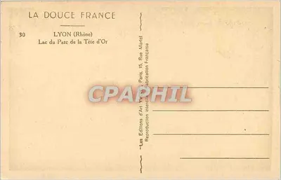 Lac du Parc de la Tête d'Or — Lyon (Rhône) — Éditions d'Art Lyon — Verso