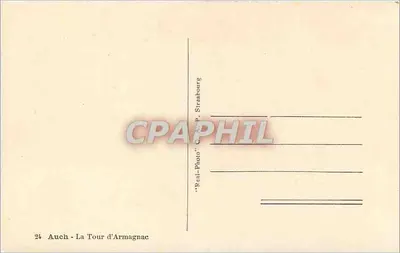 Auch - A Torre de Armagnac — editora 'Real-Photo' Strasbourg, n°24 — Verso