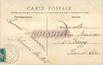 Bilhete postal antigo Excursão ao Herisson Le Sant Girard Lion — Verso