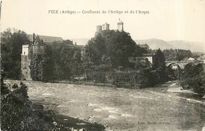 Foix (Ariège) — Conflito do rio Ariège e do rio Arget — Edit. Barbe — Foix