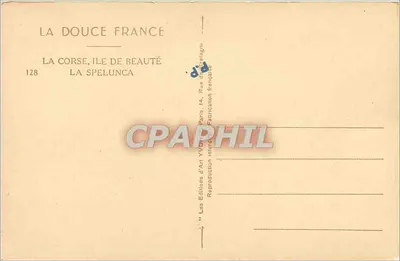 La Spelunca — Corsica, eiland van schoonheid — Les Éditions d'Art YVON, n°128 — Achterkant
