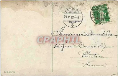 Genebra - Vista Geral, a Baía e o Jura — editor P.H. No 796 — Verso
