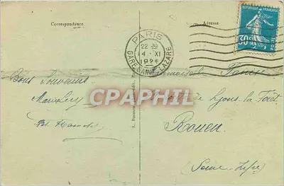 Paryż - Widok na Świętye Serdce na Montmartre — J. H. — Rewers