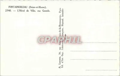 Fontainebleau — Hotel de Ville — Ed. Guy — Verso