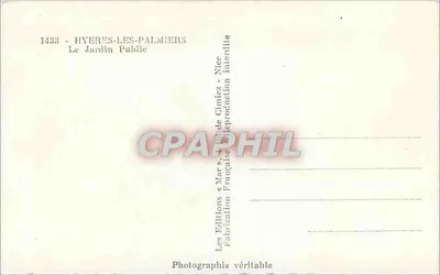 Hyères-les-Palmiers — Publiczny ogród — Wydawnictwo «Mar & Rude Cliniez» — Rewers