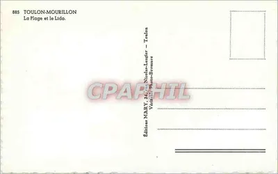 Toulon-Mourillon — Widok plaży i Lido — Wydawnictwo MARY — Rewers