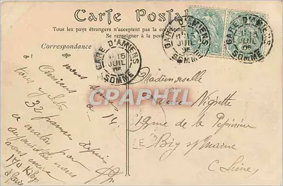 Amiens — Muzeum — HERBOUT, papierownia, 19 rue de Novon — Rewers