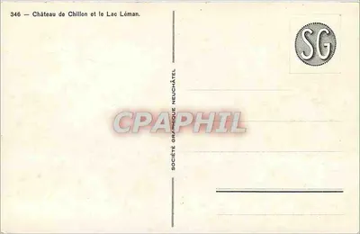 Zamek Chillon i Jezioro Leman — widok z powietrza — Société Graphique Neuchâtel n°346 — Rewers