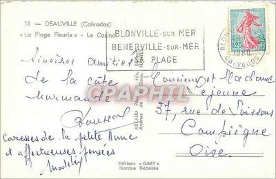 O Casino de Deauville — A Praia Florida — Edições Gaby — Verso