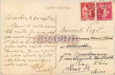 Le Moulleau - Okolice Arcachon (Gironde) - Plaża, widok z lasu - M. D. — Rewers