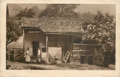 रूस्टिक फार्म जिसमें दो व्यक्ति हैं — एडिटर चॉकलेट क्लॉउस, मोर्टो, फ्रांस