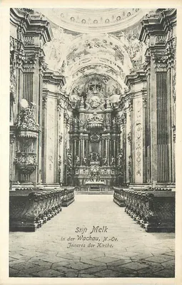 Stift Melk — Interior da igreja — P. Lebermann, Wiener Neustadt