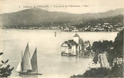 Castelo de CHILLON — Vista tirada de Villeneuve — I.L.L.