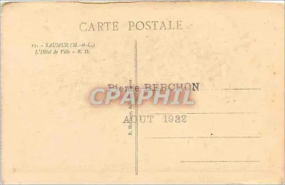 Saumur — Hôtel de Ville — wydawca Donainge — Rewers