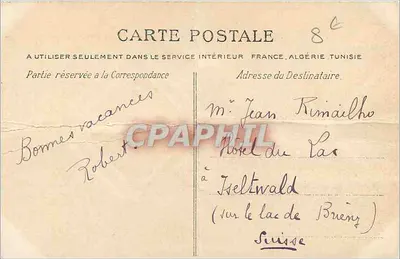 Bilhete postal antigo Cabourg - a praia e o boulevard — Verso