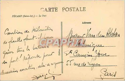 Fécamp (Seine-Inf.) — Port — Édition A. Gayez — Rewers