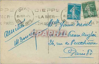 Przybycie statku « Steamer Paris » — Dieppe — n°86 — Rewers