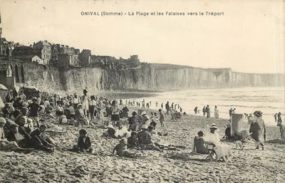 Onival (Somme) - A Praia e as Falésias em direção ao Tréport