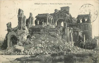 Albert (Somme) — Ruínas da Igreja, Vista frontal — Edit. Vve Petit