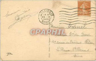 Lille - Igreja de São André — n°46 — Cartas 'La Cigogne', Lille — Verso