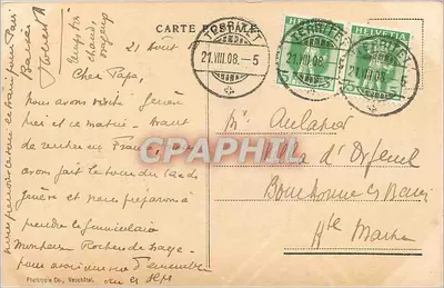 Montreux i Zęby Południa — Phototypie Co., Neuchâtel, nr 3343 — Rewers