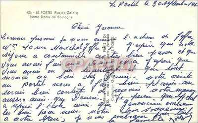 Nossa Senhora de Boulogne — estátua da Virgem com o Menino com dois anjos — editor MAGE, n° 636 — Verso