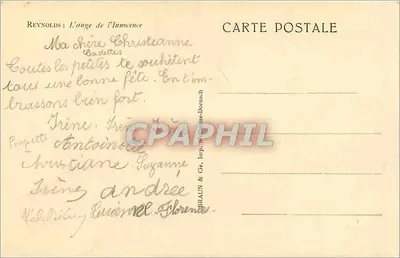 The Angel of Innocence — Reynolds — publisher BRAUN & Cie, Mulhouse-Dornach — Back