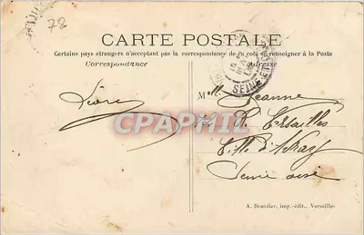 Bilhete postal antigo Panorama de Rambouillet — Verso