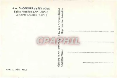 St-Germer-de-Fly — Igreja Abacial e Capela Santa — Edições de Arte 'MAKCO' Levallois-Perret — Verso