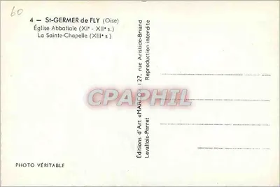 St-Germer-de-Fly — Igreja Abbatial e Capela Santa — Éditions d'Art Levallois-Perret — Verso