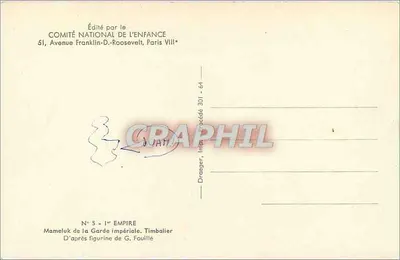 Mameluque da Guarda Imperial — figura — Editado pelo Comitê Nacional da Criança, N° 5 — Verso