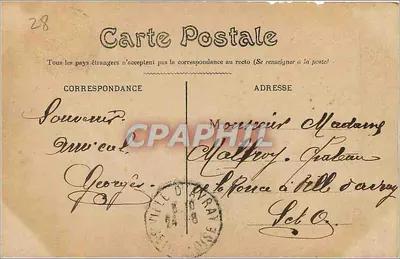 Chartres — Pomnik Pasteura — Wydawca: Giraud & Cie, n° 28 — Rewers