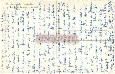 Environs de PONTARLIER. Les Forts — n°52 — Verso