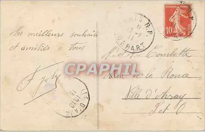 Młoda kobieta z kwiatami — Szczęśliwego Nowego Roku — Franvettelle 1923 — Rewers