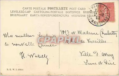 Ano feliz — paisagem invernal — Henri Van Derliping, 1904 — Verso