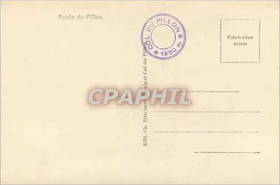 Rodovia do Pillion — Passo do Pillion 1550 m — Editor Ch. Hilschard — Verso
