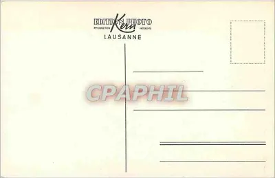 Jezioro Léman i Grammont — widok na jezioro z łabędziem i górami w tle — Wydawnictwo Photo Kein, Lausanne, nr 2590 — Rewers